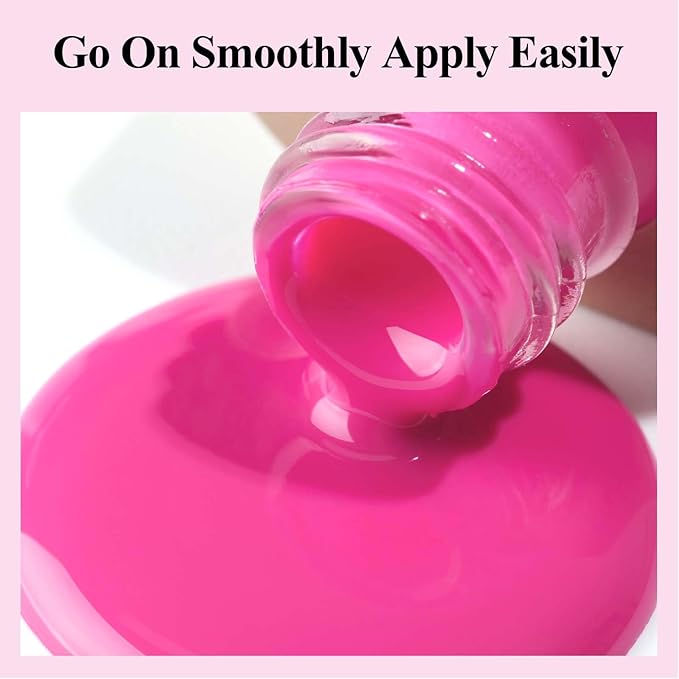 Nail Polish Hot Pink, Air Quick Dry, Nail Lacquer Fuschia Pink Long Lasting & Fast Drying, Color Nail Pigment Oil-based High Coverage for Nail Art Finger Nail Concealer Polish, 1PC 12ML