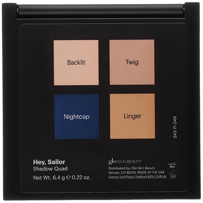Glo Skin Beauty Eye Shadow Quad in Hey Sailor - Golden with Navy - Eyeshadow Palette Kit - 4 Colors in 5 Shade Options