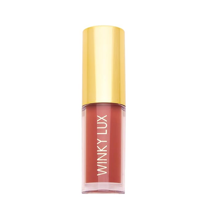Winky Lux Swoon Very There Lip Oil - Hydrating Nude Brown Tint with Jojoba Oil, Non-Sticky Glossy Lip Oil, Natural Beige Gloss for Juicy Lips & Soft Vanilla Scent