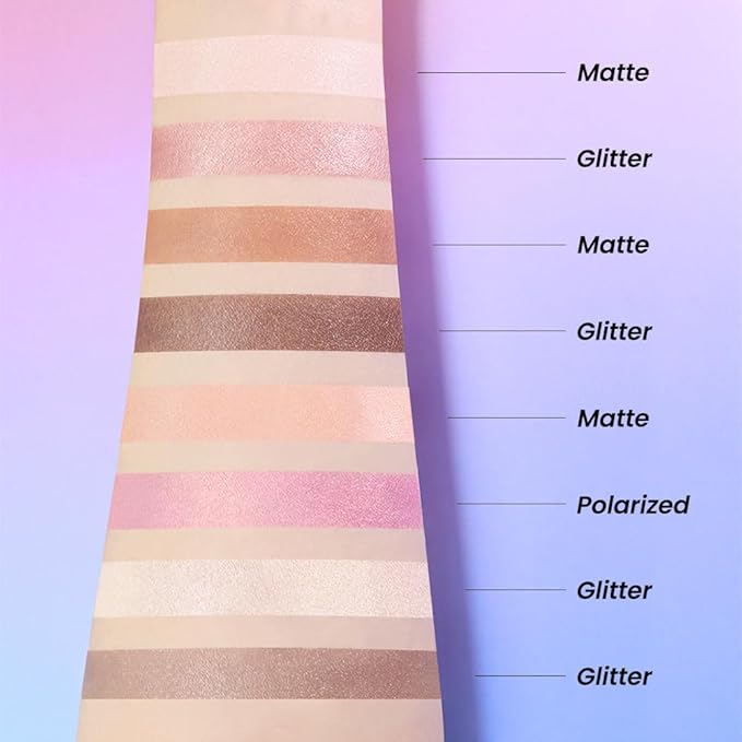 evpct 8 Colors Cream Eye Shadow Palette Makeup for Older Women, Nude Rose Pink Coffee Beige Brown Matte Shimmer Glitter Metallic Dual Eyeshadow Palette Pot creme, Eye Brightener Makeup Highlighter