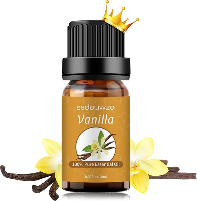 Sedbuwza Vanilla Essential Oil, Pure Organic Vanilla Fragrance Oil for Diffuser, Humidifier, Soap, Candle, Perfume