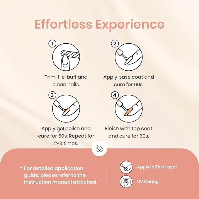 Beetles Pearl Gel Nail Polish – Glitter Silk 6 Colors Gel Polish Set, Pastel Pink White Orange Blue Colors Shimmer Mermaid Shell Swirl Thread Effect Soak Off UV LED Gift for Women