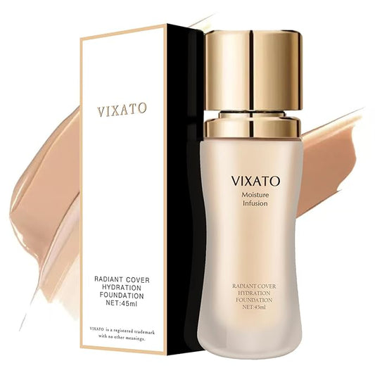 Cover Hydration Liquid Foundation Concealer, 45ML Moisture Liquid Flawless Makeup Cosmetic, Suitable for Most Bright/Neutral/Dark Skin