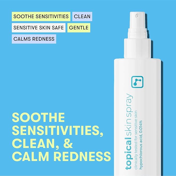 BRIOTECH Topical Skin Spray, Hypochlorous Acid Spray for Sensitive Skin, HOCl Facial Mist, Full Body Support Against Irritation, Calm Redness, Soothe Foot & Scalp, 8 oz (1 Pack)