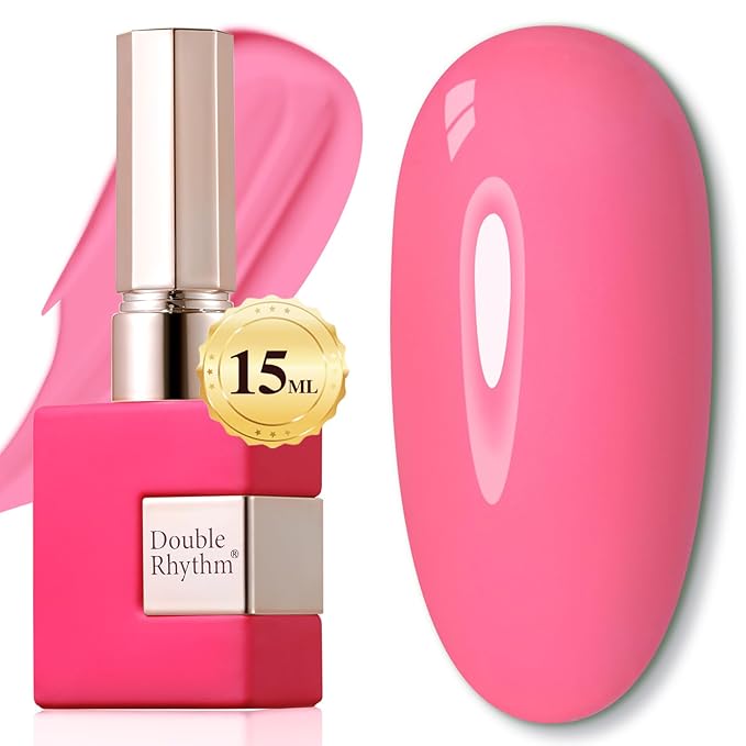 Double Rhythm 15ML Pink Gel Polish Pure Sheer Same Color Same Bottle Soak Off Gel Polish Nail Art Manicure Salon DIY at Home for Women (Pink Pale-A1040)
