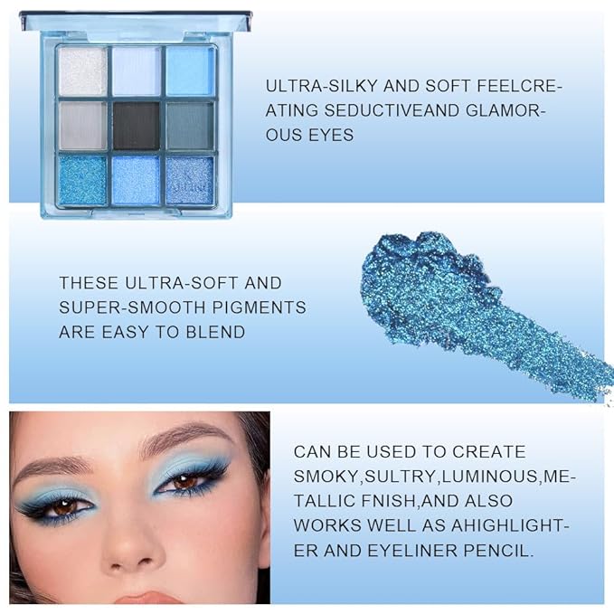 9 Color Eyeshadow Palette Makeup, Neutral Nude Matte Eye shadow & Shimmer Eyeshadow,Long Lasting Waterproof Eye shadow Makeup Palette for Women 02#