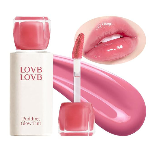 Pudding Glow Korean Lip Tint | Natural Lip Stain | Gloss to Stain | Long-Lasting & Non-Sticky | Lightweight Lip Tint 0.14 oz. (07 COCO ROSE)