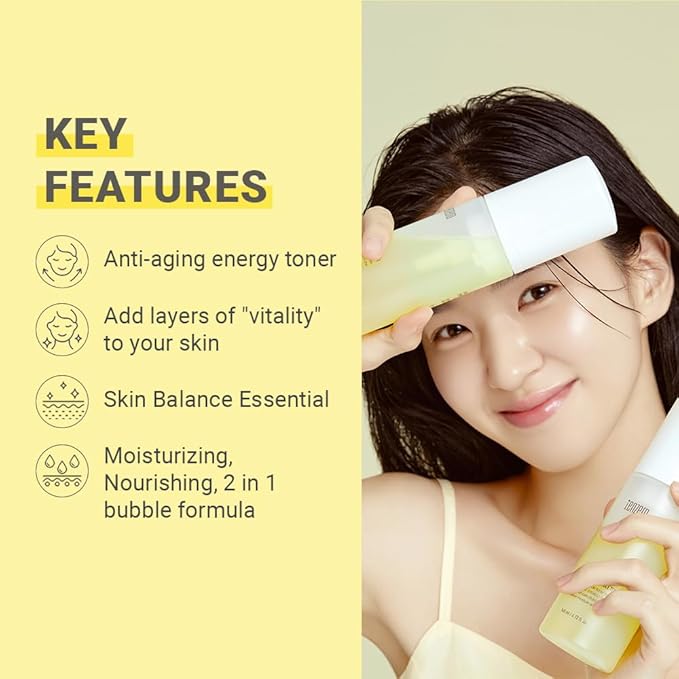 TENZERO Intense Bubble Toner, 4.73 fl oz/140ml, Hydrating & Exfoliating Bubble Toner for Face, Glowing Anti-Aging, Radiant Complexion & Skin Elasticity