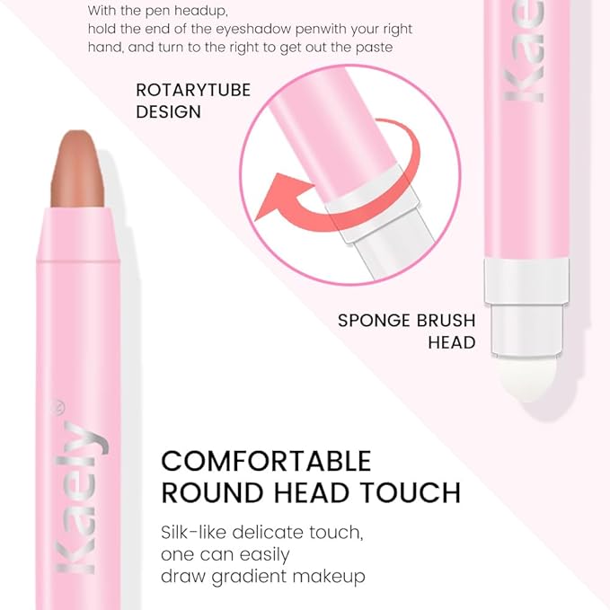 evpct 1Pcs Putty Matte Cream Eye Shadow Brightener Sticks for Eyes Waterproof Pigmented, Double Ended Cream Eyeshadow Stick Pencil Pen with Applicator, Eye Shadow Palette Highlighter Makeup 23