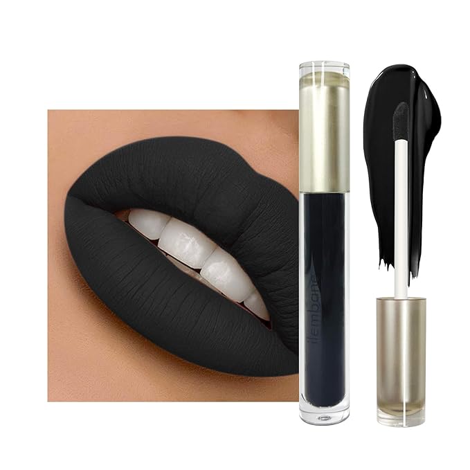 Black Matte Liquid Lipstick - Long Lasting, Smudge Proof, Transfer Resistant Lip Color, Waterproof, Non-Transfer Formula (Mystical Moment)