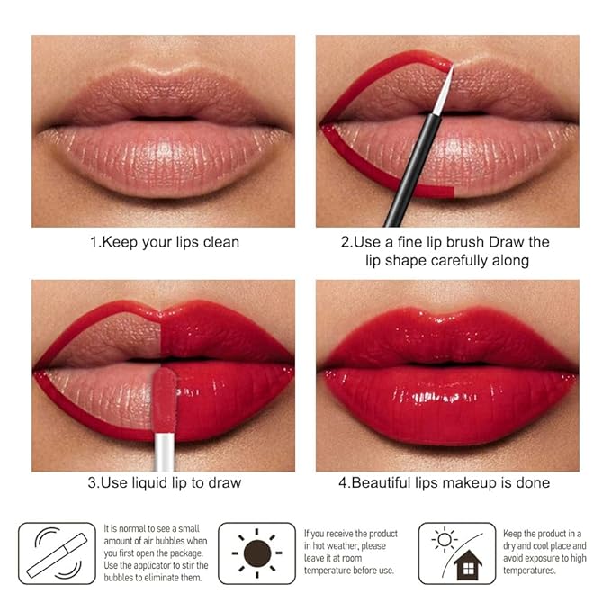 Kaely Longwear No-Budge Lipstick for Women, Highly Pigmented Liquid Lip Color Makeup, Non-Transfer Lip Gloss Stain Waterproof Smudge Proof 24 Hour, Instant Shine, Vegan & Cruelty-Free, 15 WICKED