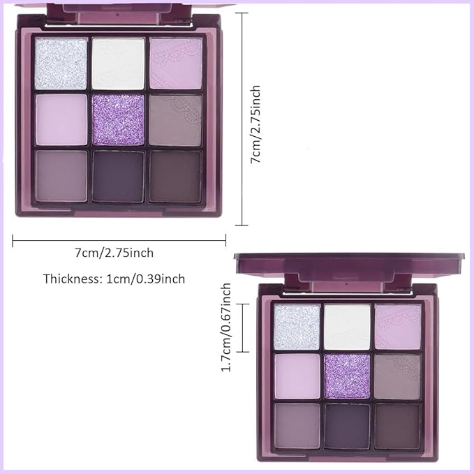 Eye Shadow Palettes Makeup,Dark Purple Plum Lavender Mauve Black Smoky Eyeshadow Palette for Older Women Highly Pigmented Natural Powde Eye Shadow Waterproof Long Lasting Naturing-Looking