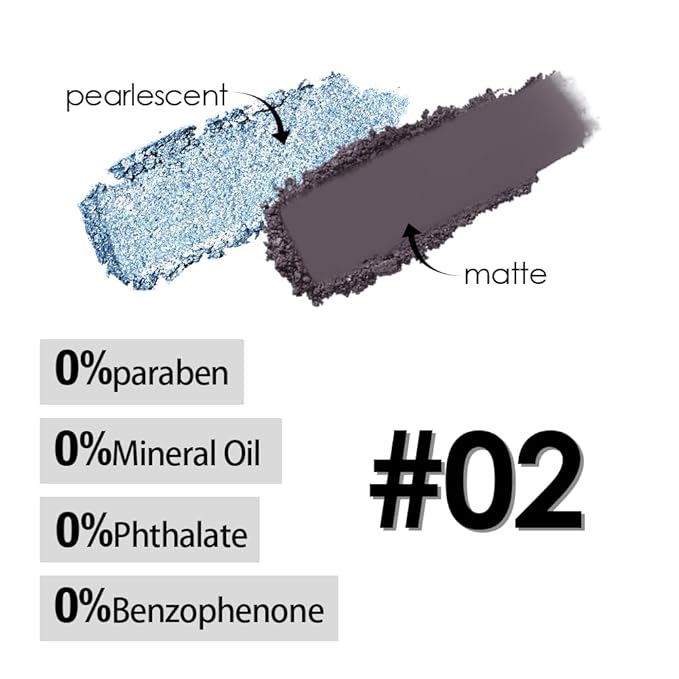 AMY'S DIARY 2 Color Shimmer Blue Matte black Eyeshadow Palette – Shimmer matte Shades eye shadow for Eye Makeup, Long-Lasting & Highly Pigmented, Vegan & Cruelty-Free for woman (02#)