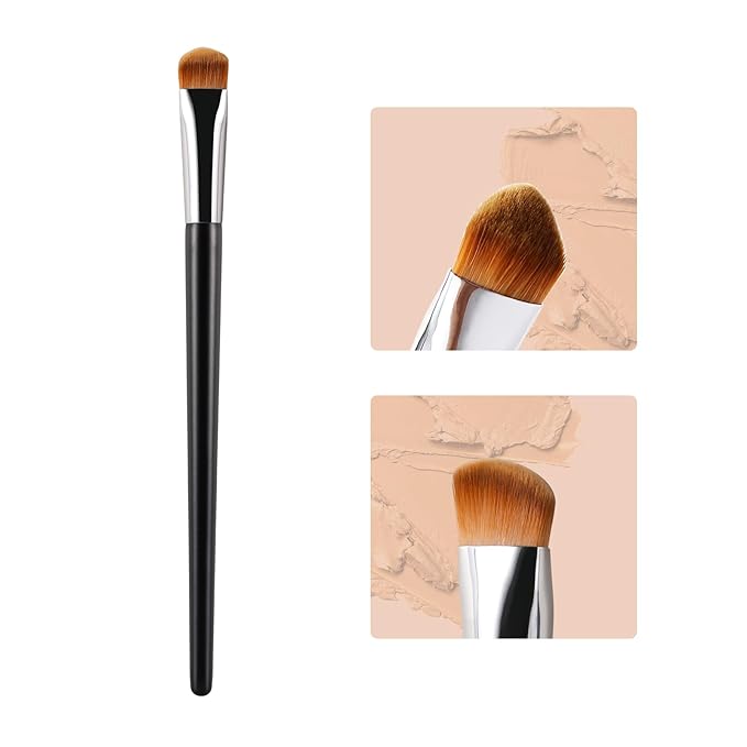 Triangle Concealer Brush,Under Eye Concealer Brush for Dark Circles & Blemishes, Small Foundation Brush with Soft Bristles Wooden Handle, Precise Coverage Contour Blending