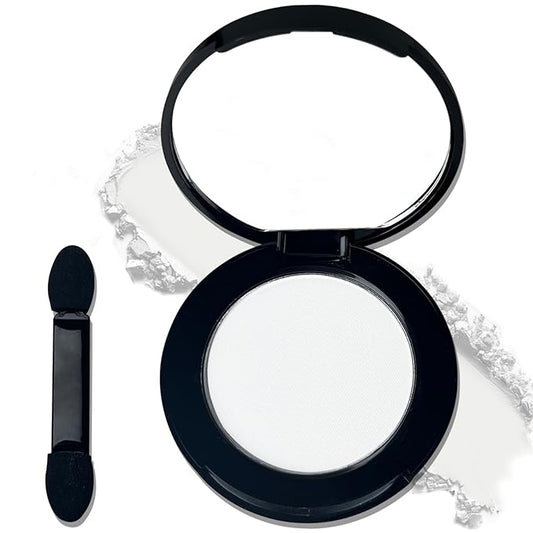 MEICOLY White Single Eyeshadow with Mirror,Matte Eye Shadow for Halloween Makeup,Pressed Powder Eyeshadow,Matte Shade Eyelid Color Eye Makeup for Women Girls,High Pigment,Long Wear,Waterproof,Natural