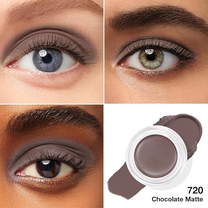 evpct Matte Chocolate Dark Brown Single Cream Eye Shadow Palette Pot Makeup for older Women, Highly Pigmented Monochrome Cream to Powder Eyeshadow Palette Matte Liquid eyeshadow, Natural Waterproof