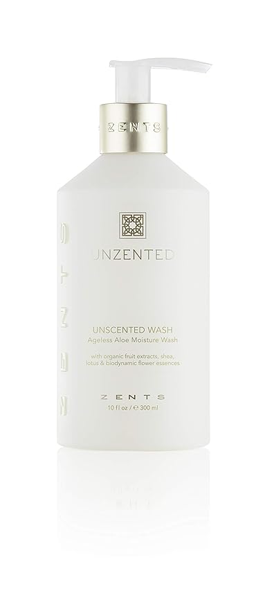 Zents Hand & Body Wash (Fragrance-Free) | Hydrating Anti-Aging Cleanser with Organic Shea Butter & Aloe for Dry Skin | Gentle & Nourishing | 10 fl oz