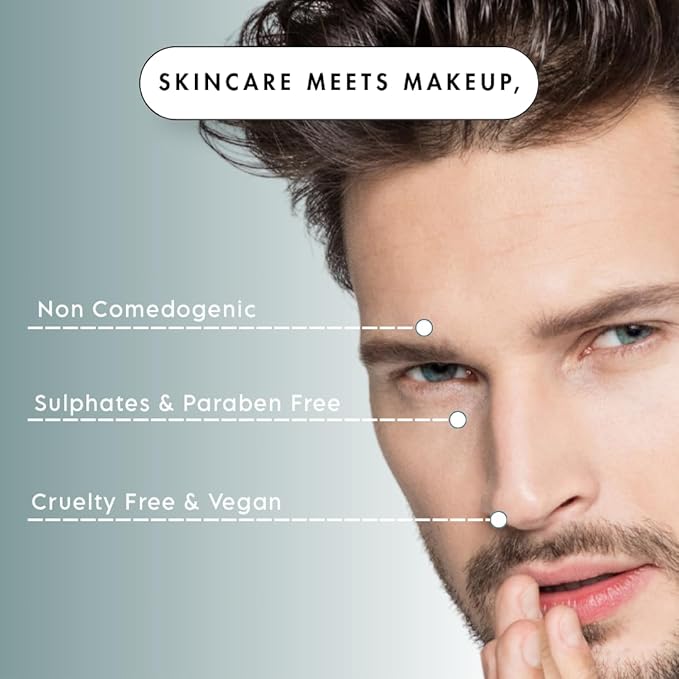 Invisible Foundation for Men – Medium-Coverage, Lightweight & Hydrating | Natural Look Makeup | Oil Control & Sweat-Resistant | 4 Shades | Deep Espresso