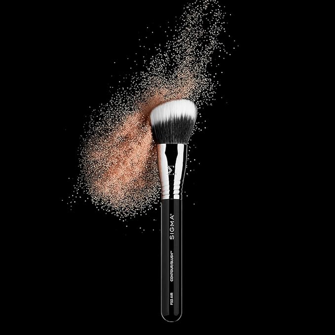 Sigma Beauty F53 Air Contour and Blush Brush – Angled Makeup Brush for Blush & Bronzer, Perfect for Sheer to Medium Coverage, Professional, Streak-Free Application (1 Brush)