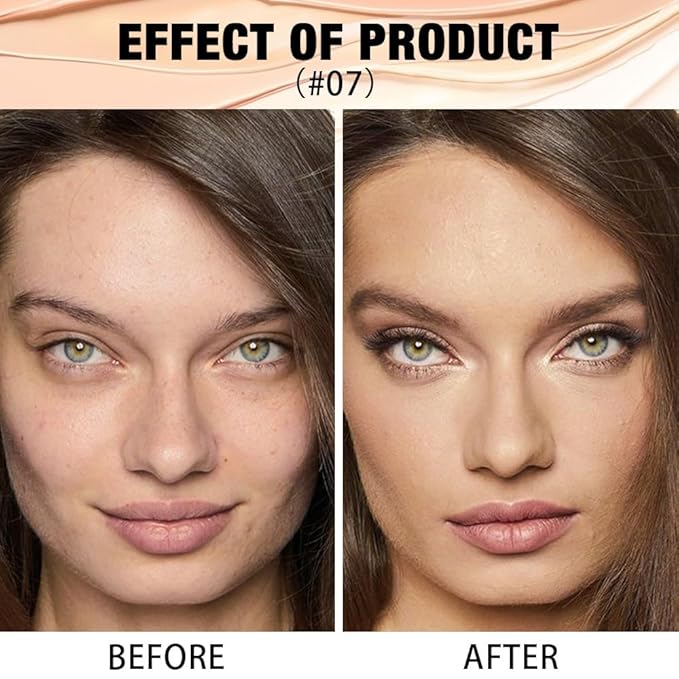 2 in 1 Foundation Concealer, Lightweight Creamy Long Lasting Face Makeup for Combination Oily Skin, Conceals Dark Circles Under Eyes Dark Spots and Blemishes, Vegan Cruelty-Free, Tan Beige