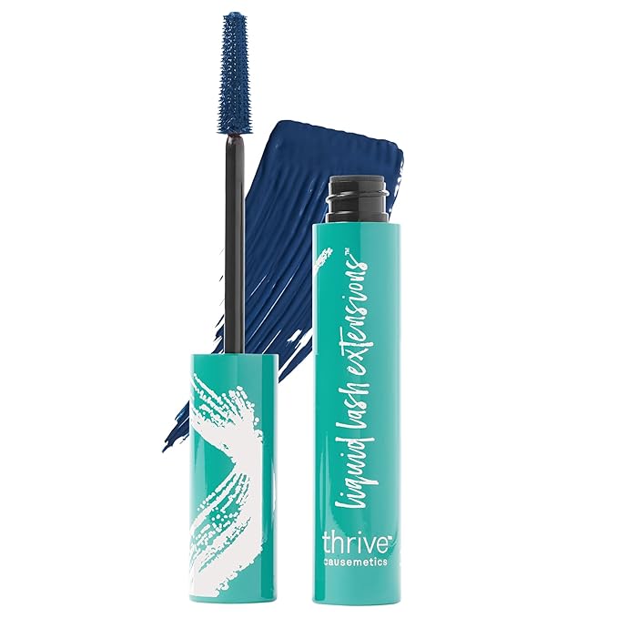 Thrive Causemetics Liquid Lash Extensions Mascara, Tubing Thrive Mascara Lengthening, Volumizing & Curling, Smudge Proof, Washable, No Clumping or Flaking, Vegan & Cruelty Free, Nola (Deep Blue)