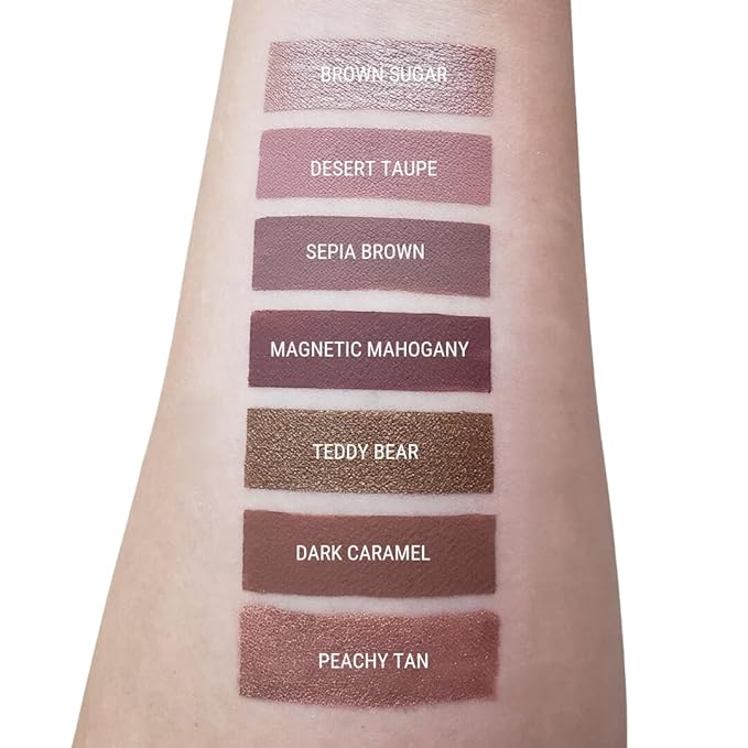 Aromi Metallic Liquid Lipstick | Light Brown Nude Lip Color for Women, Long-lasting, Shimmery Finish, Vegan, Handmade (Brown Sugar)