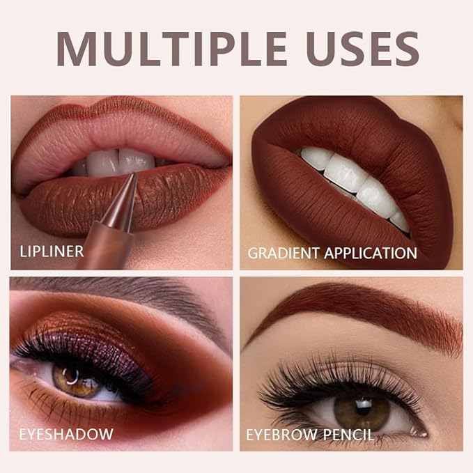 AMY'S DIARY Mocha Matte Crayon Lipstick Lip Makeup, Precision Tip Matte Lip Crayon, Longwear Up To 24Hrs, Lead The Way,Smudge Waterproof for Women Smudge Waterproof for Women (4#, 1 pc)