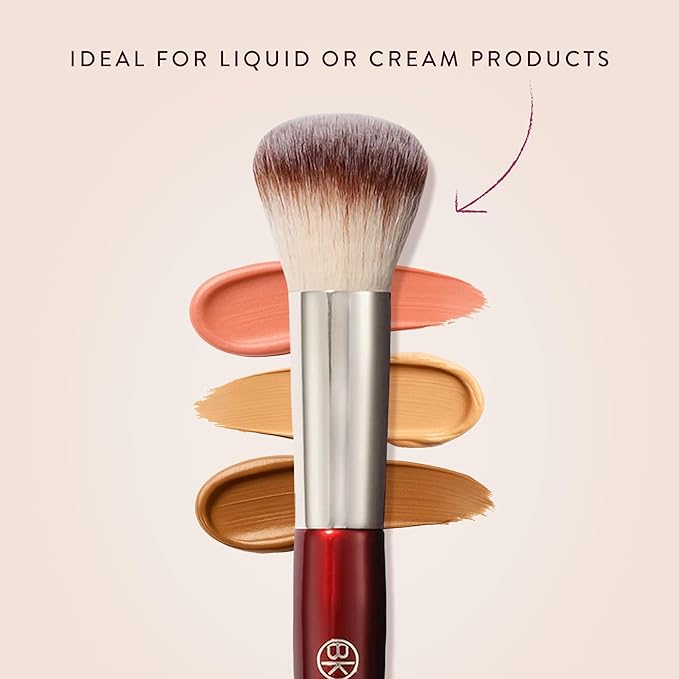 BK BEAUTY 106 ROUND FOUNDATION BRUSH – Dense Dome Shape for Liquid & Cream Foundation, Seamless Streak-Free Application, Multi-Use Face Makeup Tool