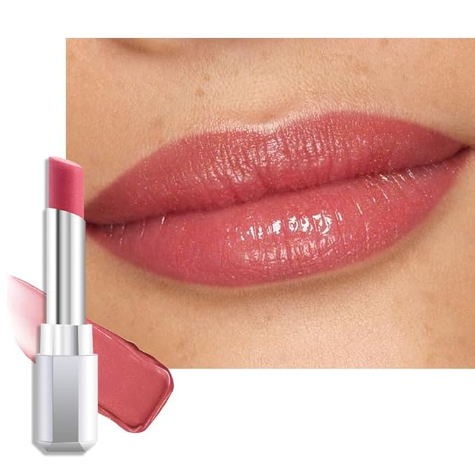 evpct Dusty Pink Honey Lipstick Tinted Lip Balm, Sheer Hydrating Shine Tinted Lipstick for Women, Moisturizing Lip Color, Nourishing Tinted Lip Balm Plumper Gloss Stain, Glossy Shiny Finish, 01