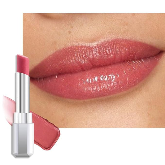 evpct Dusty Pink Honey Lipstick Tinted Lip Balm, Sheer Hydrating Shine Tinted Lipstick for Women, Moisturizing Lip Color, Nourishing Tinted Lip Balm Plumper Gloss Stain, Glossy Shiny Finish, 01