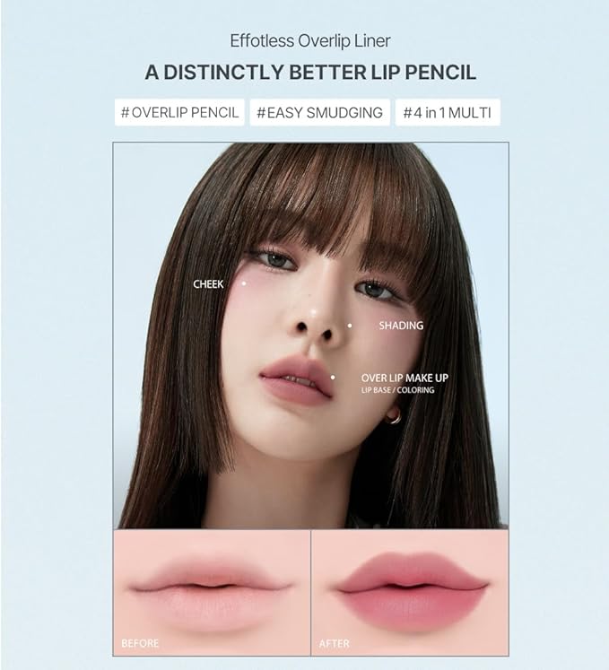 Heart Percent Dote On Mood Lip Liner Pencil, Long-Lasting Creamy Lip Crayon Smooth Lipliner Retractable Lipstick Overlip Line Color 0.8g, #09. Cozy Brown