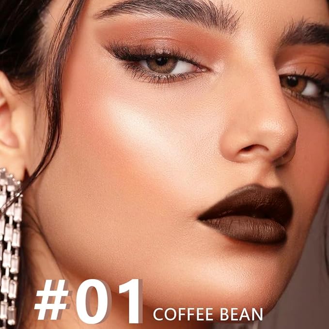 AMY'S DIARY Mocha Matte Crayon Lipstick Lip Makeup, matte lipstick crayon chocolate Lipstick Longwear Up To 24Hrs, Lead The Way,Smudge Waterproof for Women Smudge Waterproof for Women (1#Mocha, 1 pc)