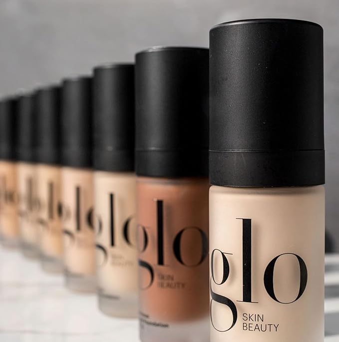 Glo Skin Beauty Luminous Liquid Mineral Foundation Makeup with SPF 18 (Porcelain) - Improves Uneven Skin Tone, Smooths & Corrects Imperfections, Sheer to Medium Coverage, Dewy Finish