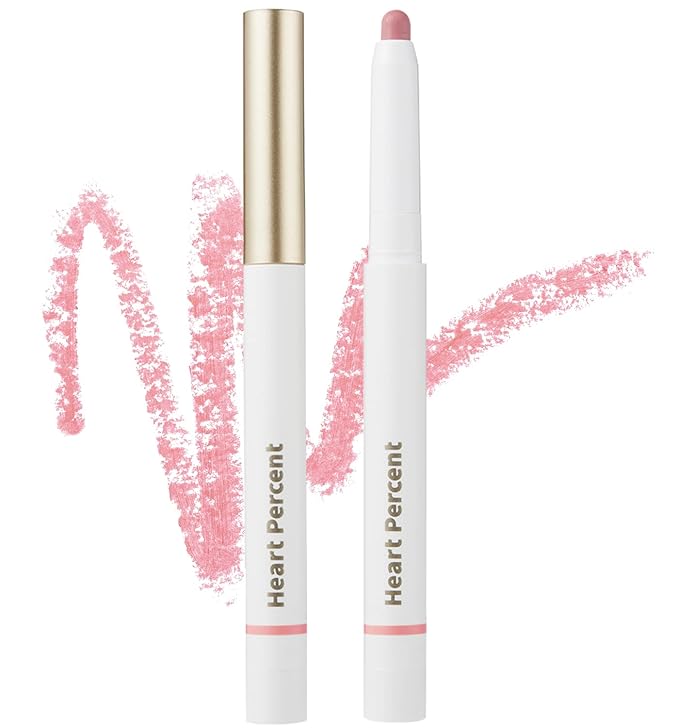 Heart Percent Dote On Mood Lip Liner Pencil, Long-Lasting Creamy Lip Crayon Smooth Lipliner Retractable Lipstick Overlip Line Color 0.8g, #02. Creamy Pink