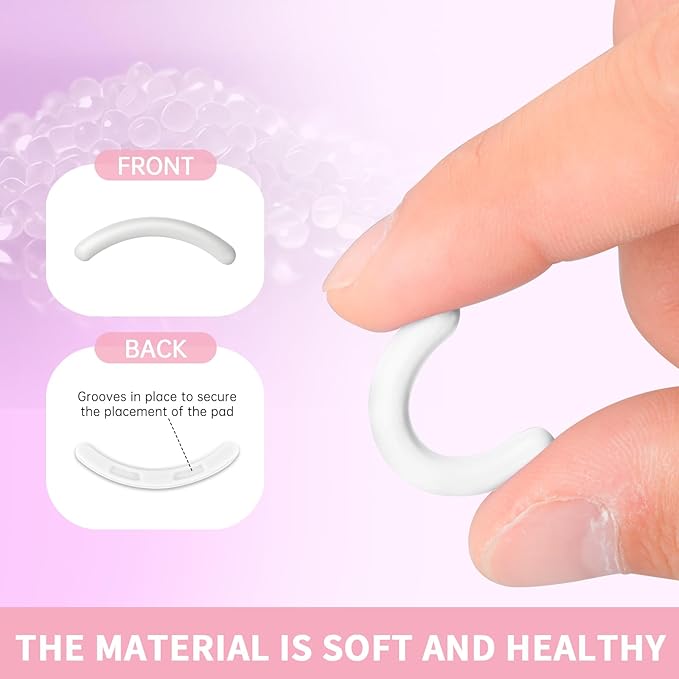 Soft Silicone Rubber Eyelash Curler Refills Compatible with Shiseido, Tweezerman, Revlon, Shu Uemura, Surratt, e.l.f Eyelash Curler for Travel Portable Carry,Cosmetic Accessory,6PCS (White)