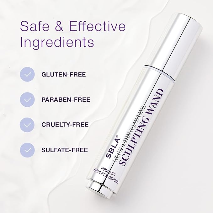 SBLA Beauty - Neck, Chin & Jawline Sculpting Wand 0.7 Fl Oz / 20mL - Lifts & Firms the Neck, Chin, Jawline & Decollete - Reduces Lines & Wrinkles - Smooths, Tightens Sagging Skin - Evens Out Skin Tone