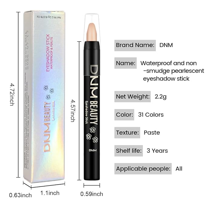 evpct Nude Beige Matte Cream Eye Shadow Sticks Brightener Pencils for Women, Nude Beige Silky Eyeshadow Applicator Stick Pen Waterproof, Blendable Crease-Proof Stick Eyeshadow Matte Eye Makeup 82