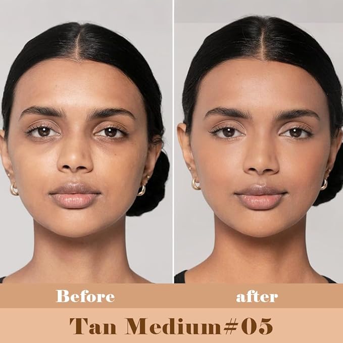 Liquid Concealer for Older Women, Under Eye Brightener Full Coverage Concealer for Dark Circles, Spots, Lightweight Waterproof Foundation Makeup, Vegan & Cruelty-Free, 05 Medium Tan