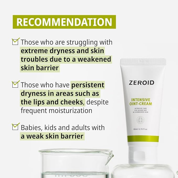 ZEROID | Intensive Oint-Cream | Face Moisturizer for Extremely Dry Skin | Face Cream for Sensitive & Disordered Skin | Intensive Skincare | Face Lotion for Soothing & Moisturizing | 2.7 fl oz (80ml)