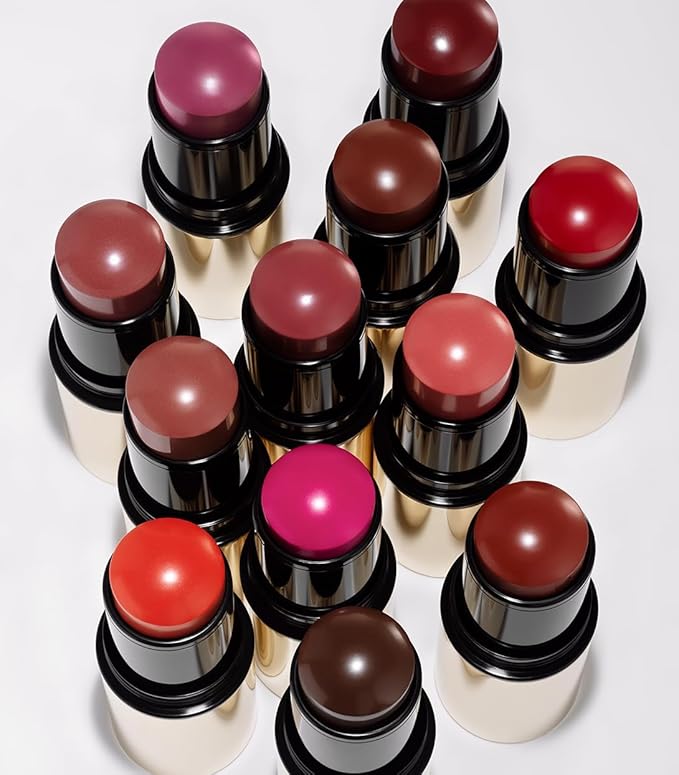 MAKE Beauty Heat Stroke Cream Blush Stick for Cheeks with Natural Hydrating Dewy Finish. Creamy Gel Blush Balm - Shade Bask, Coral Pink Cheek Tint