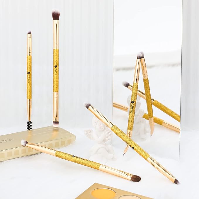 DUcare Eyeshadow Brushes Set Duo End Eye Makeup Brushes Professional Eyeshadow Brush set 5Pcs Travel Concealer Eyebrow Eyelash Eye Liners Blending