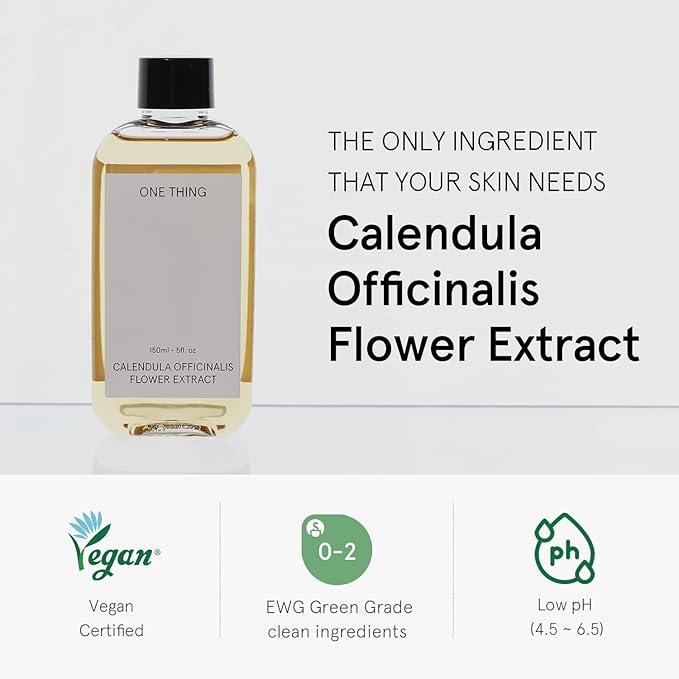 ONE THING Calendula Officinalis Flower Extract Toner 5.07 Fl Oz | Hydrating Soothing Vegan Facial Extracto, Smooth Soft Sensitive Oily Acne Prone Skin, Barrier Relief Sebum Control | Korean Skin Care