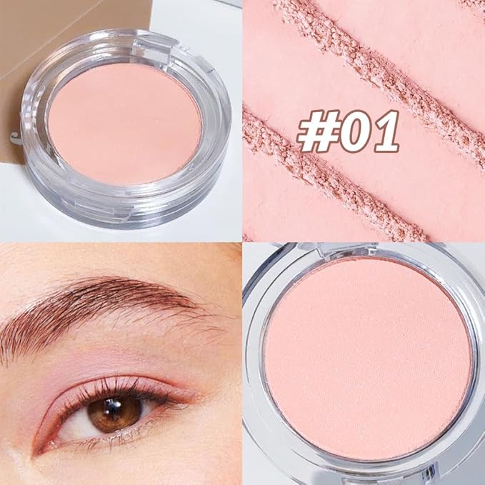 Monochrome Matte Eyeshadow Palette,Off White Pink Nude Neutral Matte Pressed Powder Single Vegan Eyeshadow,Long-Lasting Sheer Eye Makeup Apply Makeup Easily,Smooth Formula; Talc,Vegan & Cruelty-Free