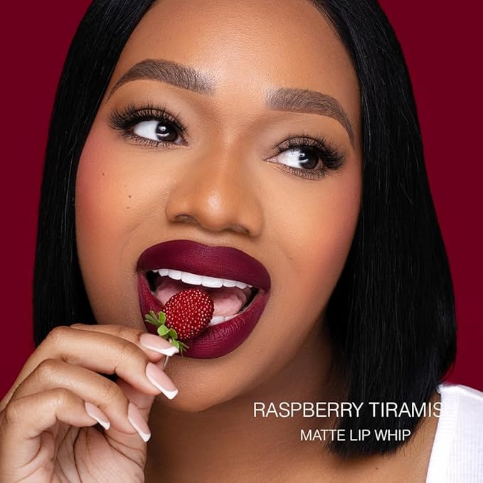 Beauty Bakerie Lip Whip Liquid Lipstick for Women, Waterproof Lip Gloss, Tint, Stain Long Lasting Hydrating Moisturizer, Matte or Metallic, 3.5mL, Raspberry Tiramisú