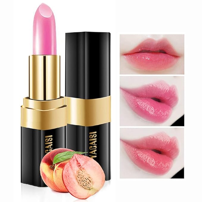 Juicy Peach Color Changing Lipstick, Natural Moisturizing Lip Gloss Korean Lip Balm Long Lasting Lip Care Labiales Magicos Nutritious Magic Lipstick For Women