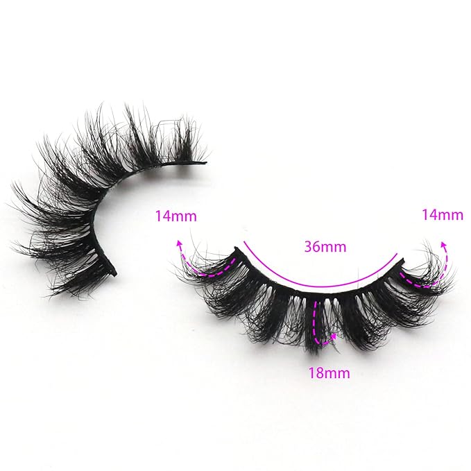 Veleasha Lashes 5D Faux Mink Lashes False Eyelashes Handmade Dramatic Eye Lashes Wispy Fluffy Fake Lashes Spike Eyelashes Luxurious Volume 18mm Fake Eyelashes 7 Pairs Pack (3D07)
