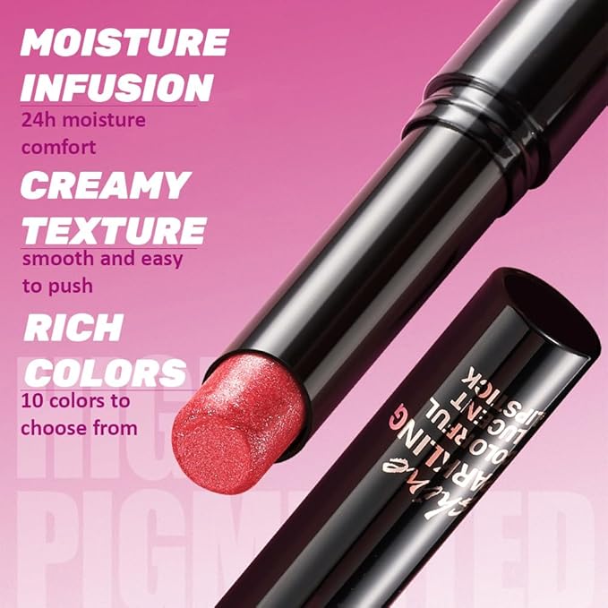 Warm Brown Metallic Lipstick for Women,Lightweight Comfortable Non-Drying Shimmer Frosted Lipstick,Glitter Lip Gloss Stain Long Lasting Waterproof Smudge Proof 24 Hour Full Coverage Lip Makeup,Vegan