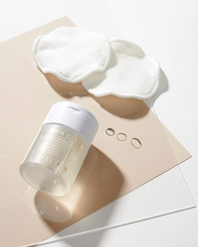 VELOUR Lash Clean - Oil Free Liquid Makeup Remover for Eyes, False Lashes, & Face - Gentle Lash Cleanser & Eye Makeup Remover - Vegan Lash Extension Cleanser - No Parabens or Fragrance (50 ml)