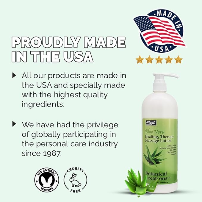 PRO NAIL - Healing Therapy Massage Lotion - Professional Pedicure, Body and Hot Oil Manicure, Infused with Natural Oils, Vitamins, Panthenol and Amino Acids (Aloe Vera, 32 Ounce)