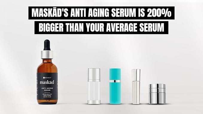 MASKĀD® Advanced Anti-Aging Multi-Peptide Enriched Facial Serum, Peptide Serum to Support Skin Appearance, Fine Lines, & Hydration, Collagen-Focused Care, Clean, Gentle Skin Care, Extra Large 2oz